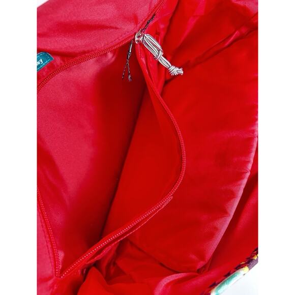 Vera Bradley RUMBA Messenger Laptop Weekender Bag Tropical Floral Pink EUC - Picture 9 of 14